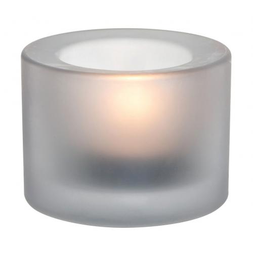 Chunky tealight holder frosted white