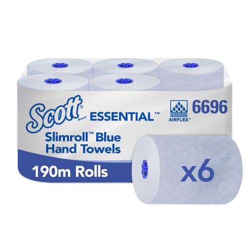Hand towel roll slimroll manual dispensing scott essential blue 1 ply 19 8cm x 190m
