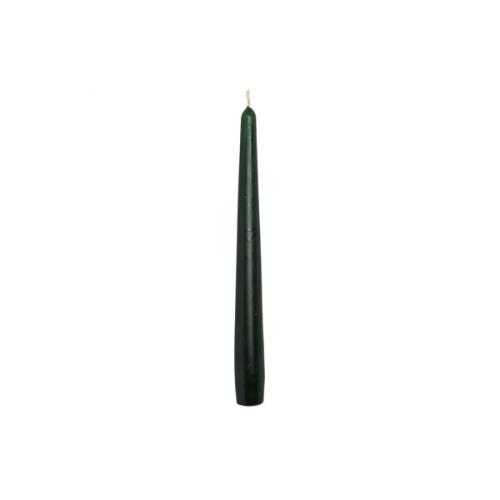 Tapered candle dark green 25cm 10 tall