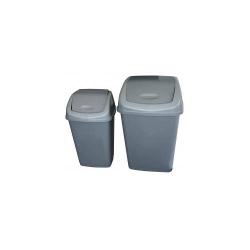 50 litre grey swing bin with flap complete with lid