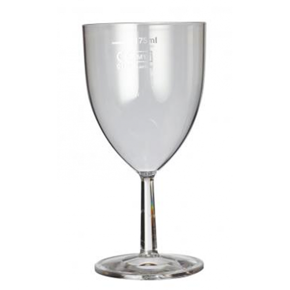 Clarity reusable polystyrene wine glass 200ml 7oz lce 175ml