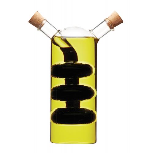Italian glass dual oil vinegar bottle 300ml 100ml