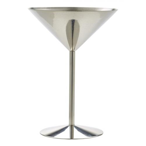 Stainless steel martini glass 24cl 8 5oz