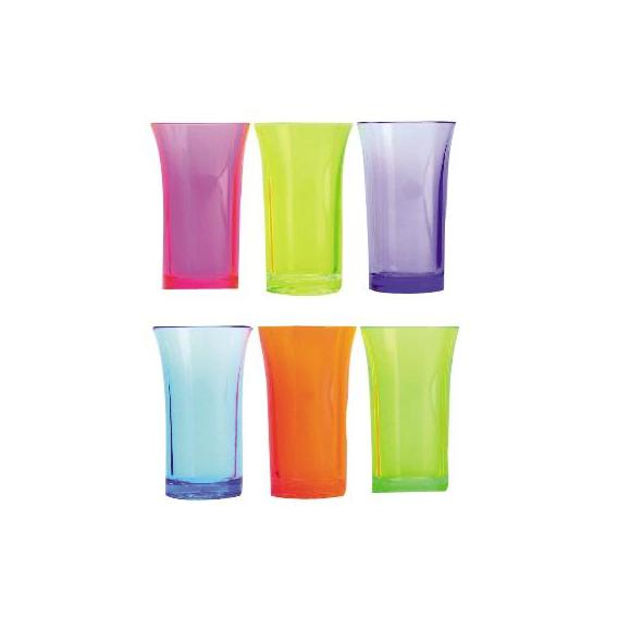 Polystyrene mixed colour shot glasses 1oz