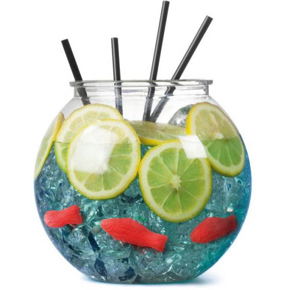 Plastic cocktail fish bowl 100oz 2 9l