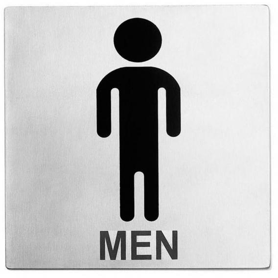 Men restroom stainless steel sign 5 x 5