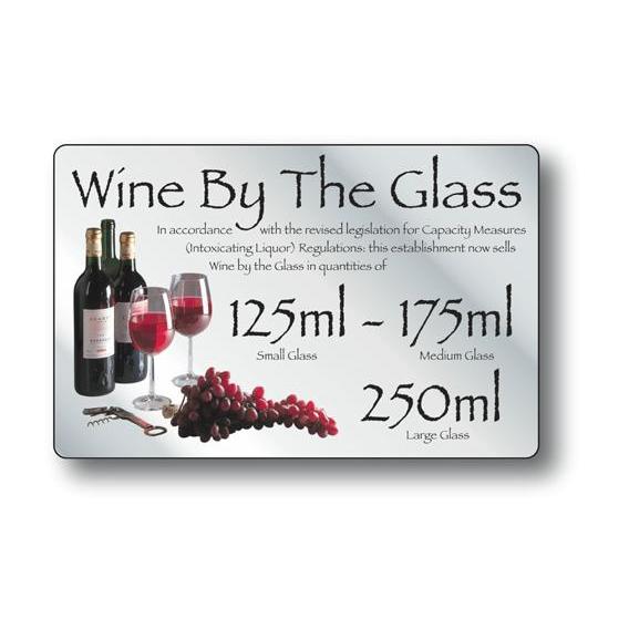 Wine by the glass 125ml 175ml 250ml silver 210x140mm