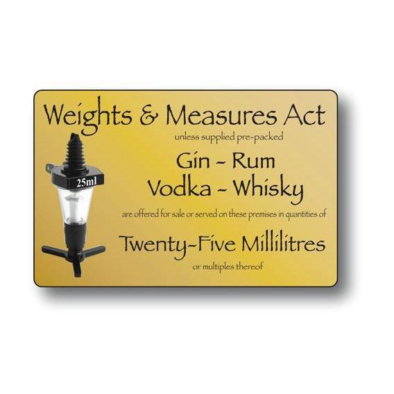 Weights measures act 25ml gold 4 3x7