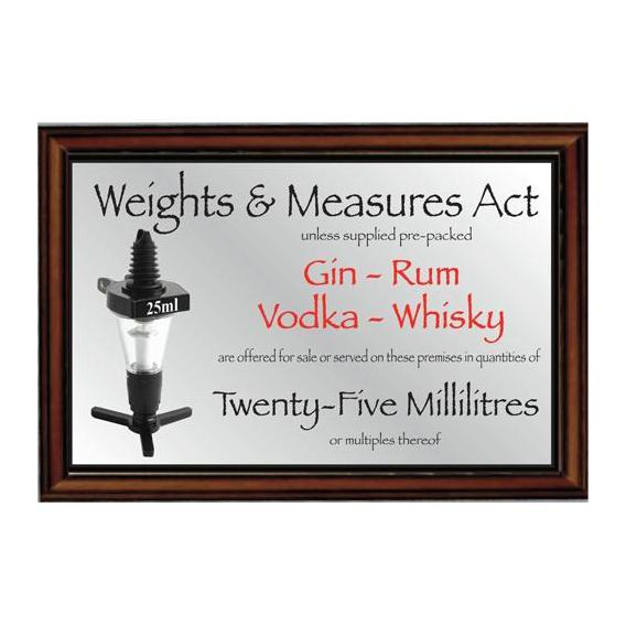 Framed weights measures act 25ml silver 5 5x8
