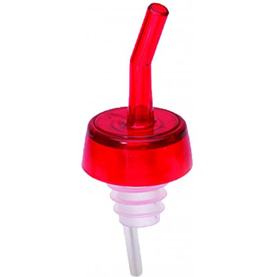 Plastic whiskey pourer with red spout red collar