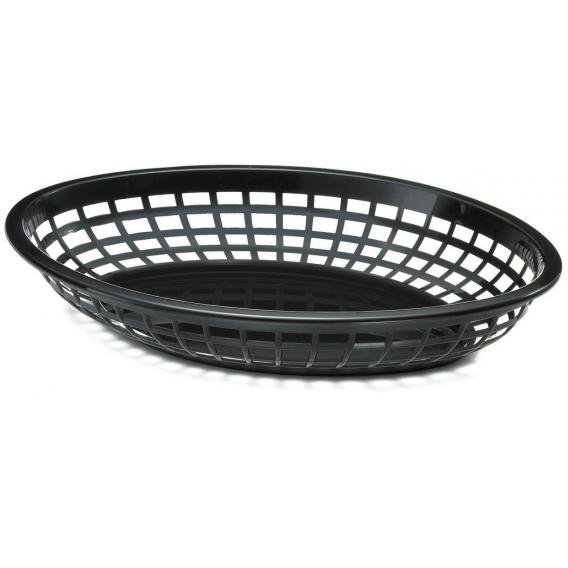 Classic oval plastic basket 24x14x4 5cm black