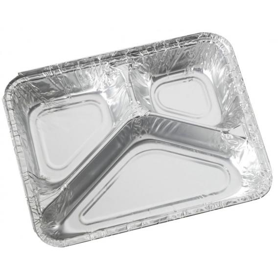 Three compartment foil container 227x177x39mm