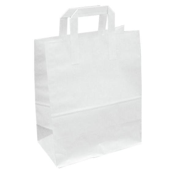 Take away paper carrier bag white small