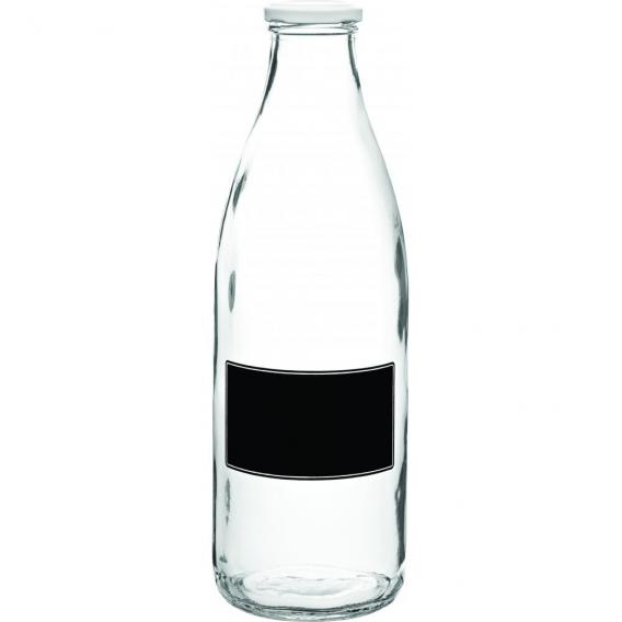 Classic lidded glass bottle with blackboard design 1l 35oz