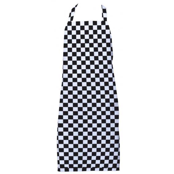 Black white check bib apron
