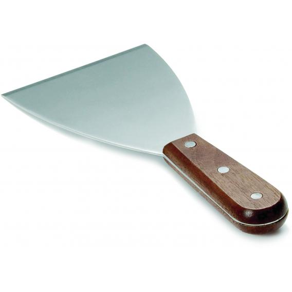 Stainless steel wide blade scraper with wooden handle