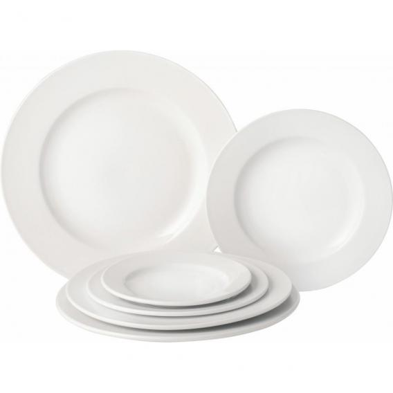 Pure white economy wide rimmed plate 21 75cm 8 5