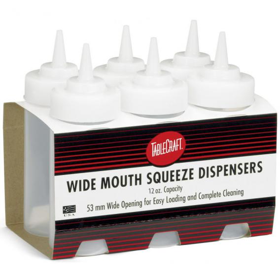 Wholesale pack widemouth squeeze dispenser clear 355ml 12oz