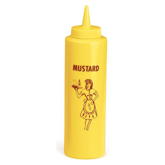 Nostalgia squeeze bottle with cone tip mustard