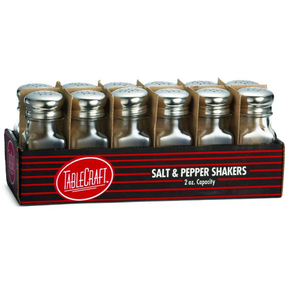 Wholesale pack square glass salt pepper shakers