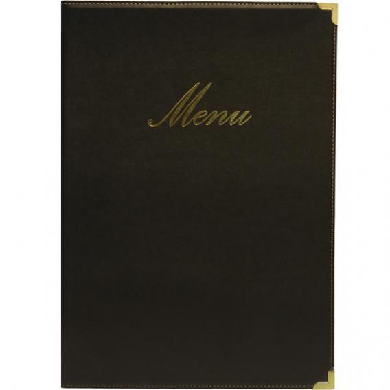 Menu holder classic style 4 page black a4