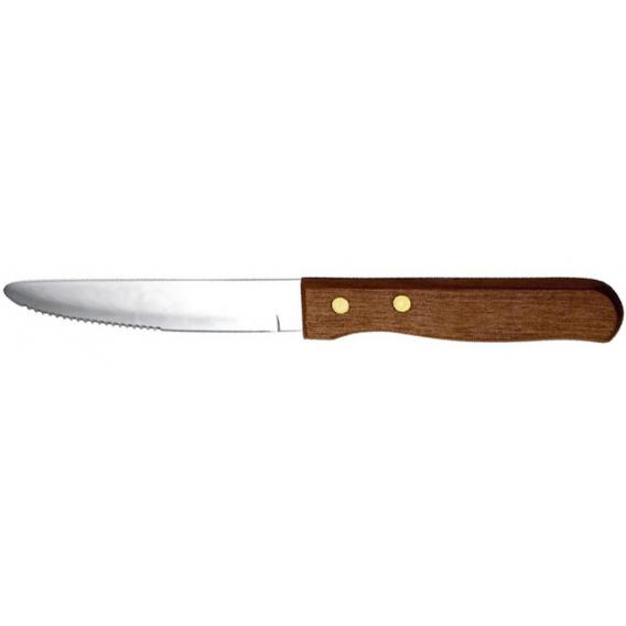 Genware steak large knife with dark wood handle