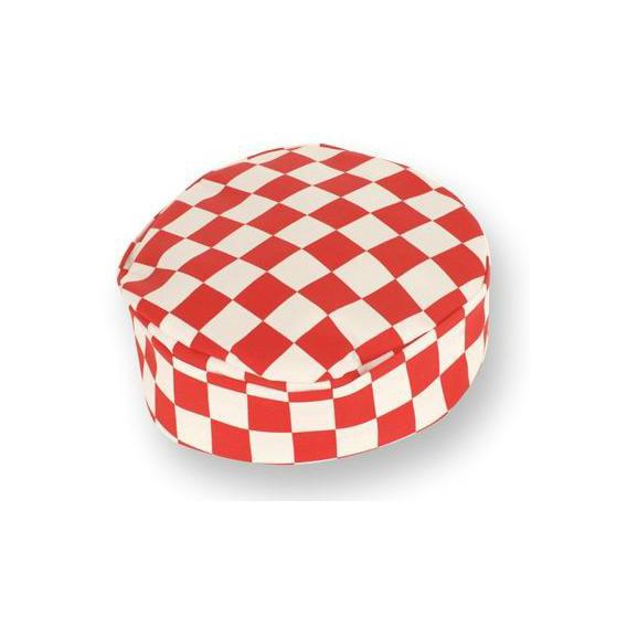 Red checkerboard chefs skull cap extra large