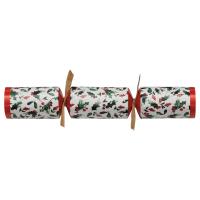Crackers red white holly mixed pack recyclable 25 4cm 10