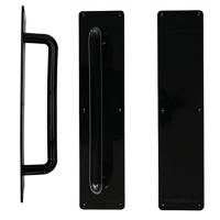 Door handle push plate stericore antimicrobial p hold p plate black 75mm