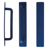 Door handle push plate stericore antimicrobial p hold p plate blue 100mm