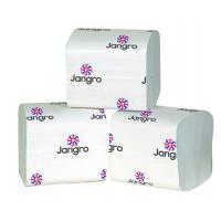 Essentials 2 ply folded bulk pack toilet tissue white