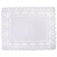 Paper lace tray doyley oblong white 40x30cm