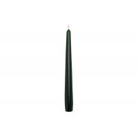 Tapered candle dark green 25cm 10 tall