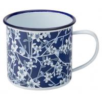 Eagle enamel heritage mug blue white flowers 38cl 13 5oz 8cm 3