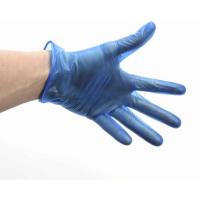 Powdered vinyl gloves blue small