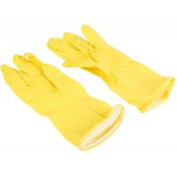 Household latex rubber gloves yellow medium