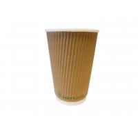 Edenware biodegradable kraft 16oz ripple coffee cup