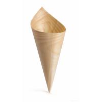 Biodegradable bamboo large wooden serving cone 7 5x9x18cm