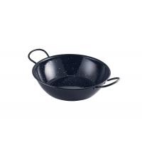 Enamel pan with raised handles black speckled 26x7cm 10 25x2 75 dxh 2 8l 98 5oz