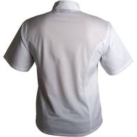 Coolback press stud jacket short sleeve white m 40 42