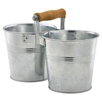Galvanised steel combi serving buckets 12cm d