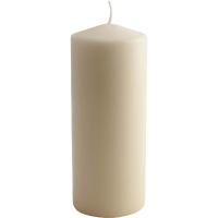 Ivory pillar candle 20cm h x 8cm d