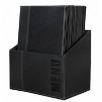 Menu holder contemporary style 4 page black box of 20 a4