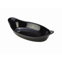 Royal genware eared dish oval black 22cm 8 6