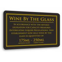Weights measures act wine by the glass 175ml 250ml sign 17x11cm 7x4 3