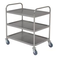 Stainless steel trolley 85 5l x 53 5w x 93 3h 3 shelves