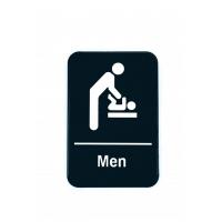 Men with baby changing self adhesive sign
