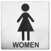Women restroom stainless steel sign