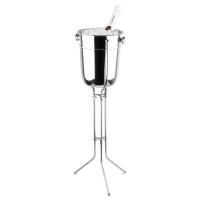 Wine champagne bucket with folding stand stainless steel
