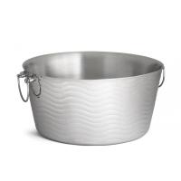 Stainless steel double wall wave beverage tub round 23x48cm 9x19